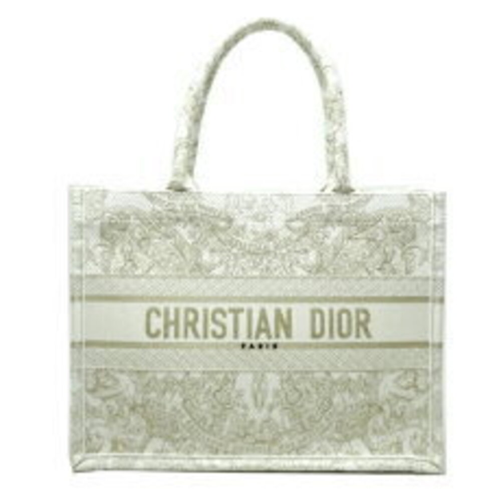 Christian Dior Book Tote Holiday Canvas Handbag White